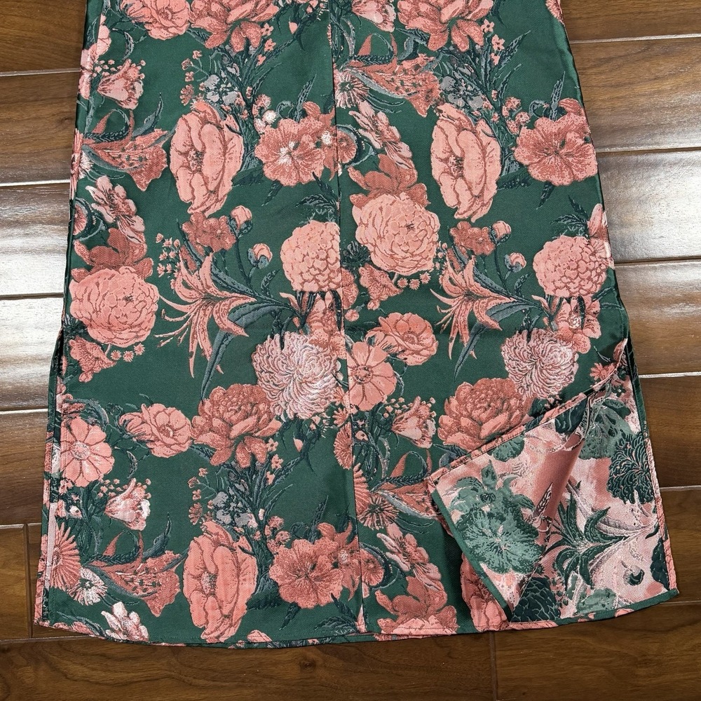 Abbey Glass Women's Size Medium Forest Floral Jacquard Bronwyn Midi Dress $325 - Picture 10 of 13